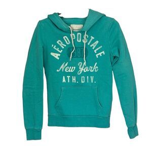 Aeropostale | Women’s Logo Teal Turquoise Soft Sweatshirt Hoodie